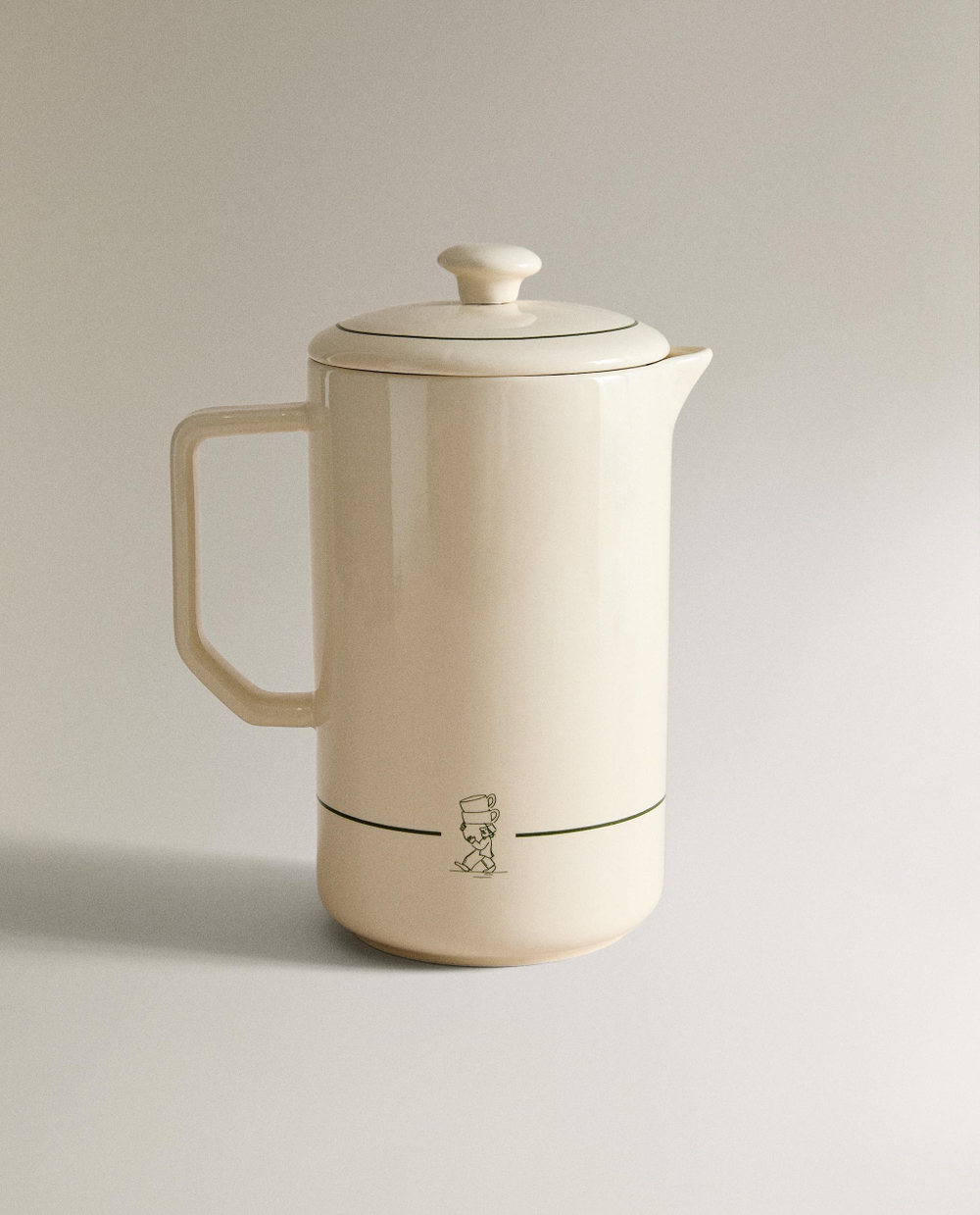 Zara Home френч-пресс из каменной керамики, цвет белый, 17.5 см