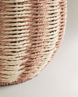 Zara Home Корзина из плетёной бумаги, цвет разноцветный, 37 см · 2614/049