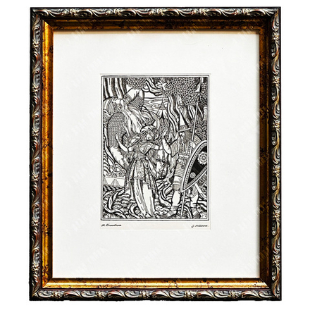 Билибин И. Я. «Илья Муромец и жена Святогора». Фотоцинкография, 1912