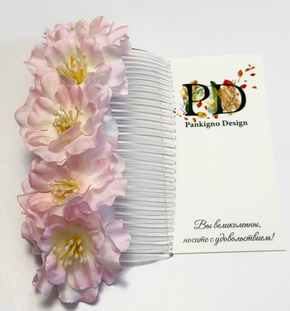 Гребень Pankigno Design "Цвет Вишни" 10 см