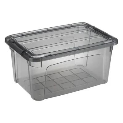 Ящик для хранения с замками КИП 5,7л Черный прозрачный