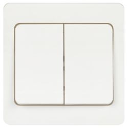 Выключатель Intro Style 7-104-01 двойной, 10А-250В, IP20, СУ, белый | Intro