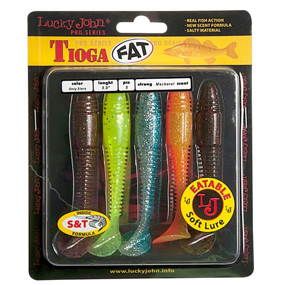 Виброхвосты съедобные LJ Pro Series TIOGA FAT (10 см), цв. MIX1, 5 шт.
