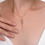 Подвеска «Пантера» из красного золота с гранатом