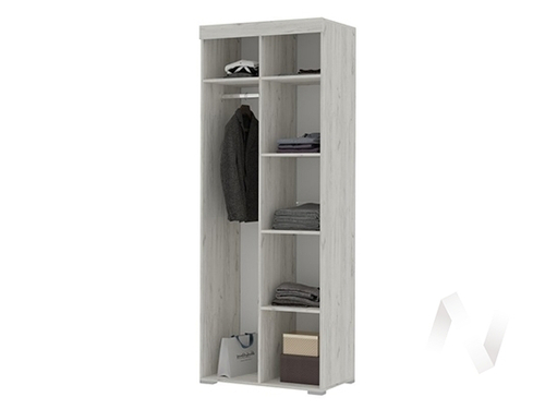 Шкаф 2-х створчатый комбинированный МС Гранд (дуб крафт белый/дуб крафт белый)