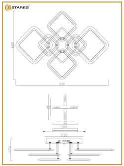 ESTARES Люстра, LED, 90 Вт