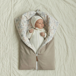 Комплект на выписку Зайчишки (кофейно-серый)/(конверт+слип+чепчик)