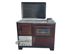 Печь отопительно-варочная комбинированная на дровах и газе Hosseven Hosseven 4007GD TUĞLALI (МАЖИЛИК) (с одной духовкой и крышкой)