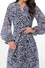 Платье синее кружевное с подкладом DStrend (Акция)