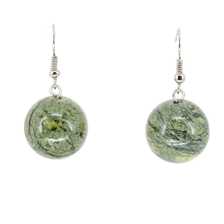 Серьги "Эсса 18" змеевик