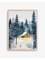 Новогодний декор постер 50х70 см на стену