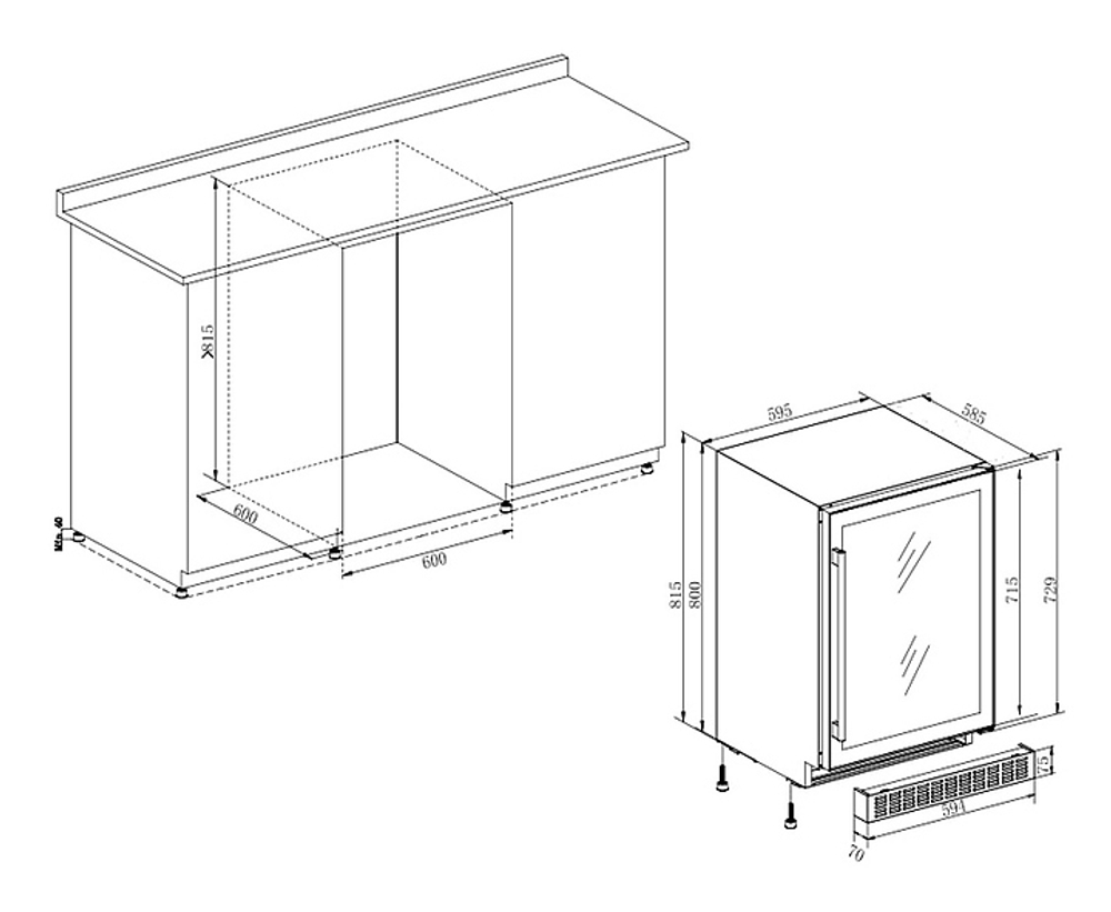 Шкаф винный Temptech Copenhagen CPROX60SX-24