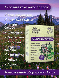 Фитокомплекс для вен и сосудов 60 капсул