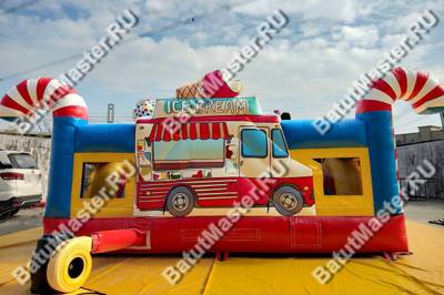 Коммерческий надувной батут "Мороженое" 5*5*2.8 м
