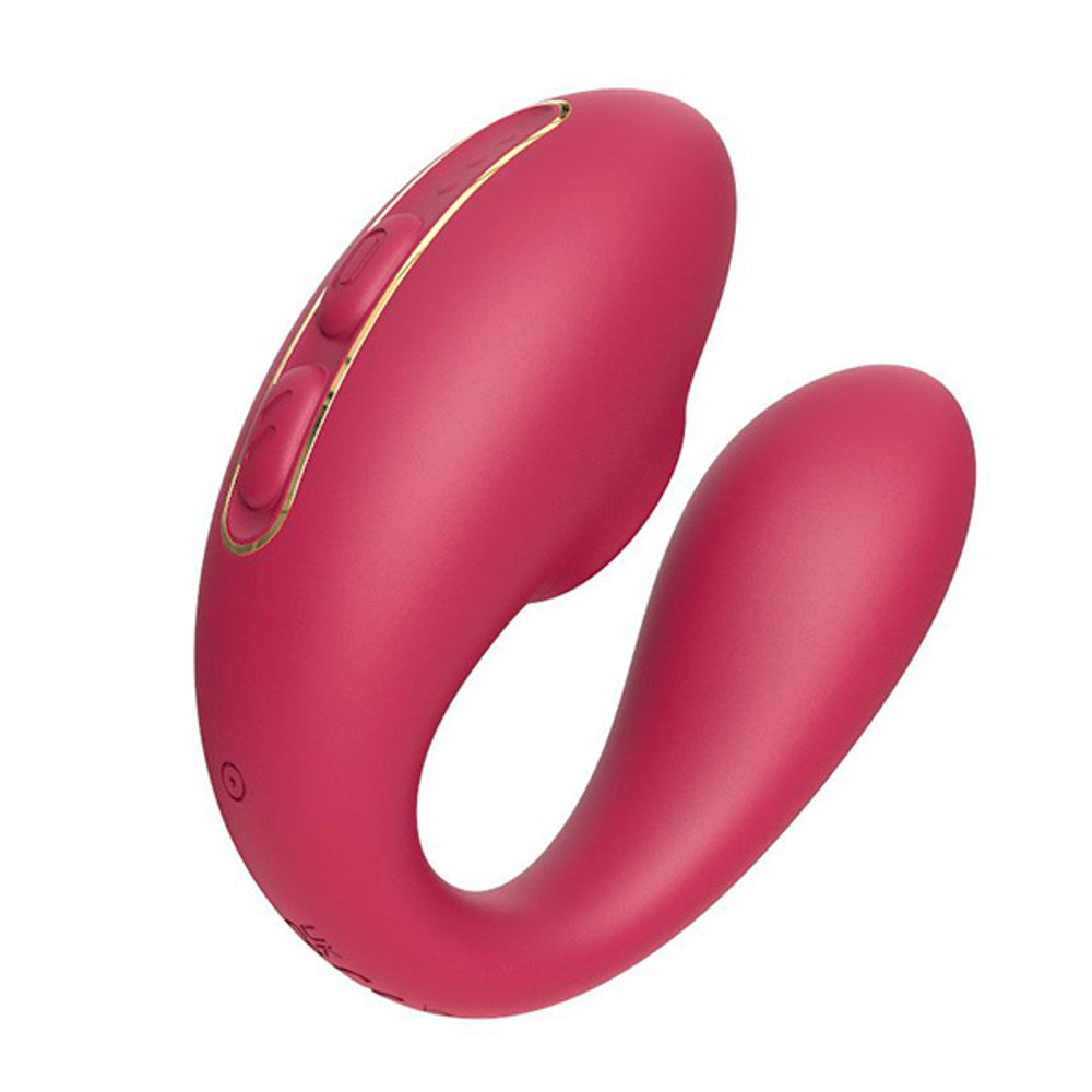 Бордовый вакуумный вибратор для пар с пультом ДУ BeYourLover Talia TX492A