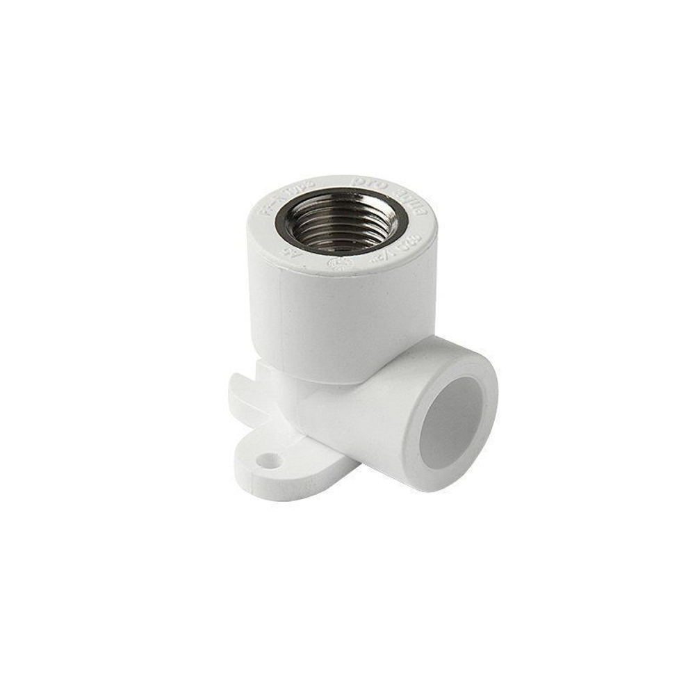 Угольник установочный ПП 25-1/2'' PN 25, с внутренней резьбой, белый, Pro Aqua PA28012P