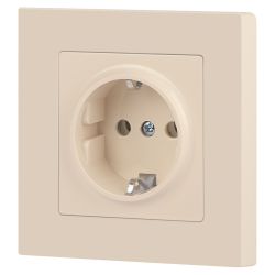 Розетка Intro Accent 6-202-02 2P+E Schuko 16А-250В IP20 СУ AL/CU слоновая кость | Intro