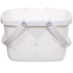 Корзинка для хранения с силиконовыми ручками «БИРСТАД», цвет белый, 27.5*20*18см