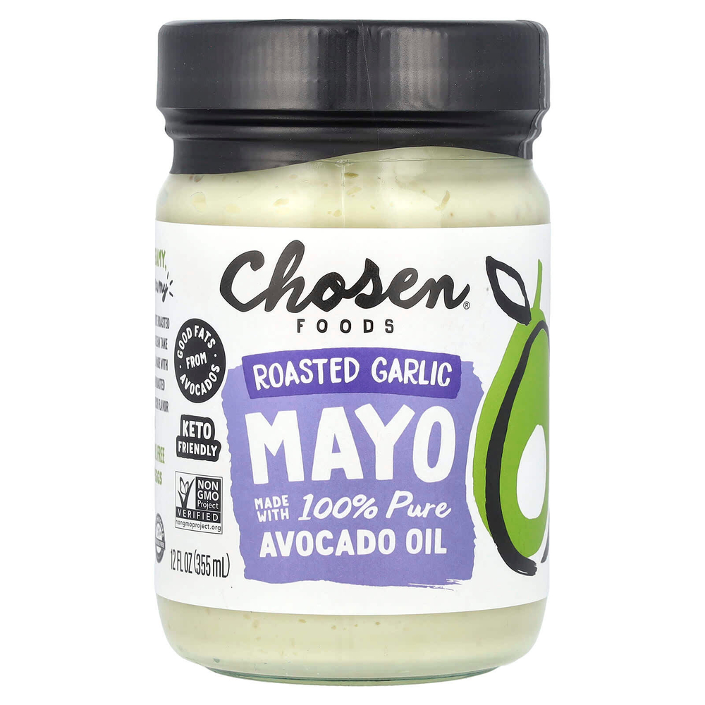 Chosen Foods, Майонез с жареным чесноком, 355 мл (12 жидк. унц.)