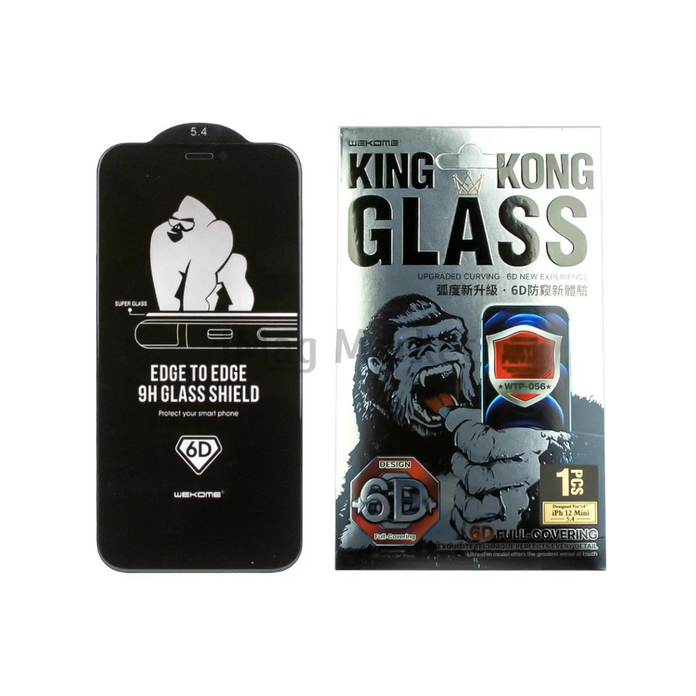 Защитное стекло WK Kingkong WTP-056 АНТИШПИОН для Apple iPhone 12/12 Pro, 3D, черная рамка, 0.22 мм
