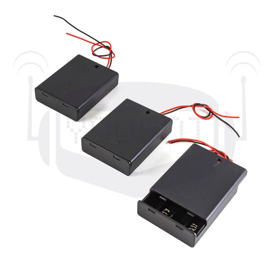 Бокс под батарейки 4 шт ААА закрытый с переключателем on/off