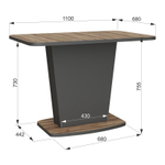 Стол кухонный обеденный раздвижной Цемент светлый/Белый Комфорт 110(145)х68х75 см