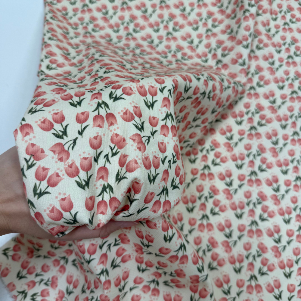 Микровельвет 100% хлопок Тюльпаны