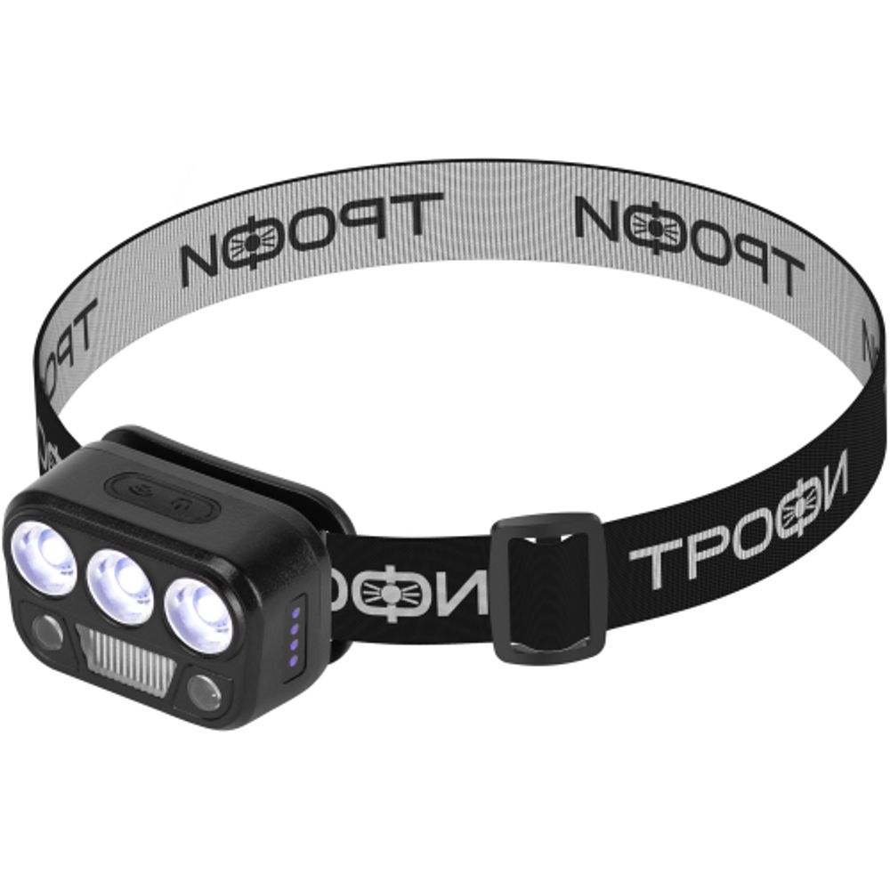Фонарь налобный светодиодный Трофи GA-105 аккумуляторный 3+3+3 Bт сенсорное управление 5 режимов | Трофи