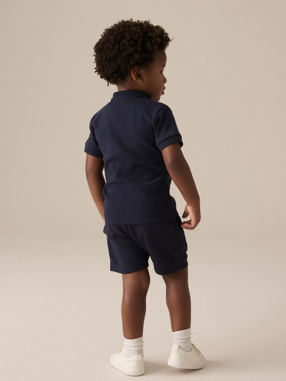 Поло с молнией и шорты в комплекте для мальчика Next E26-081, Темно-синий