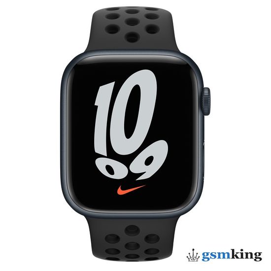 Apple Watch Nike Series 7 GPS 45mm Midnight Aluminum Case with Nike Sport Band Anthracite/Black MKNC3RU/A
