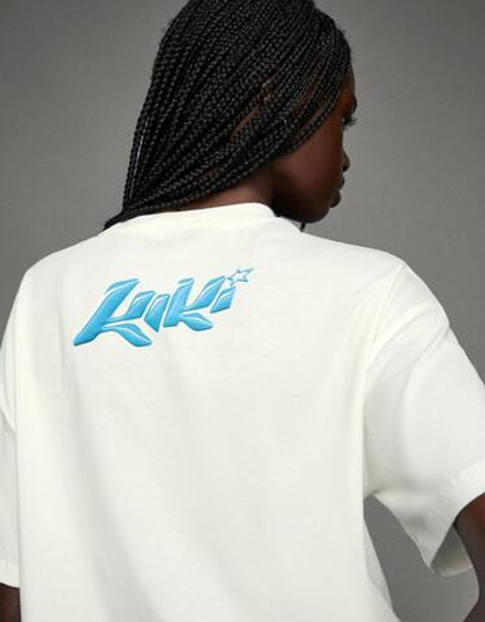 BERSHKA Футболка с коротким рукавом и принтом Lisa, белый