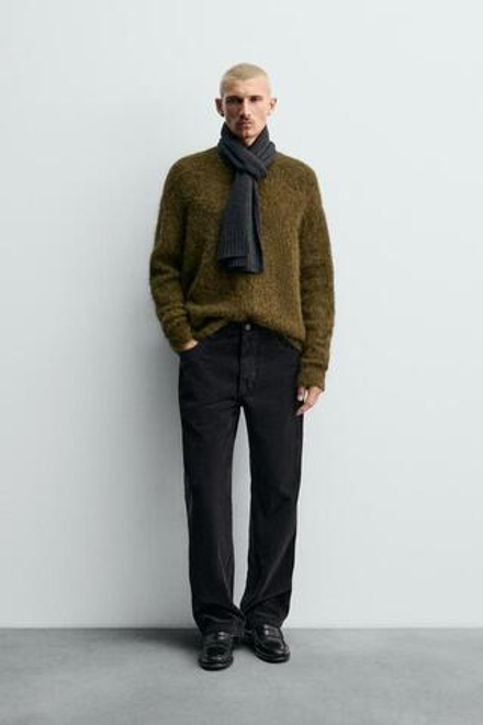 ZARA ВЕЛЬВЕТОВЫЕ БРЮКИ REGULAR FIT, МОРСКОЙ ТЕМНО-СИНИЙ