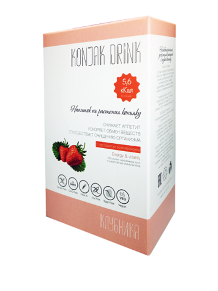 Напиток из растения коньяку со вкусом КЛУБНИКА 133 гр.