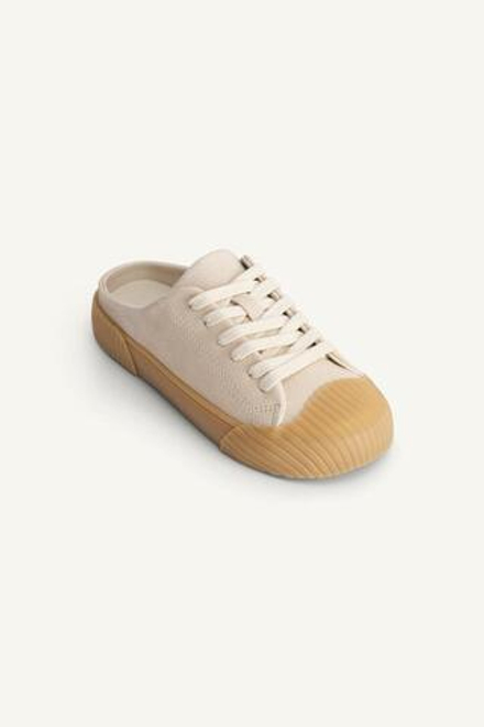 ZARA КОЖАНЫЕ КРОССОВКИ, БЕЖЕВЫЙ