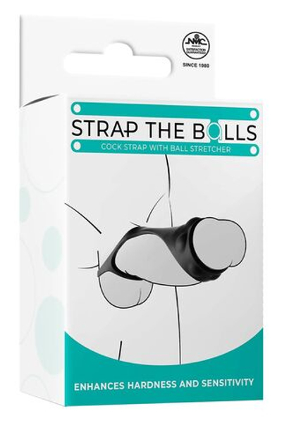 Черная насадка-стимулятор Strap The Balls (Цвет: черный)