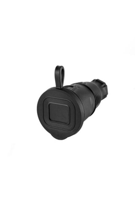 Розетка переносная DYNEL с крышкой с/з каучук 2P+PE 230V 16А IP44 Черная (1/192)
