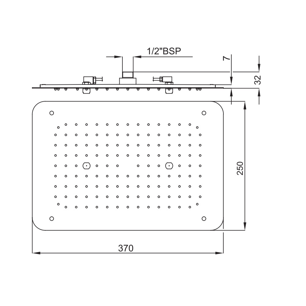 Artize, потолочный душ, Rainjoy, 2-режимн., 370х250 мм,  Хром OSA-CHR-70001