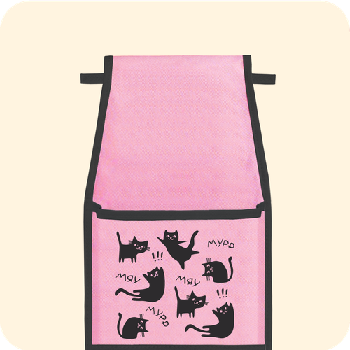 Кармашки для детского сада на резинке. Котики принт