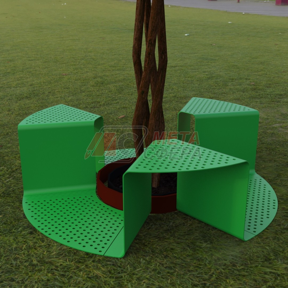 Приствольная решетка-лавка Синус