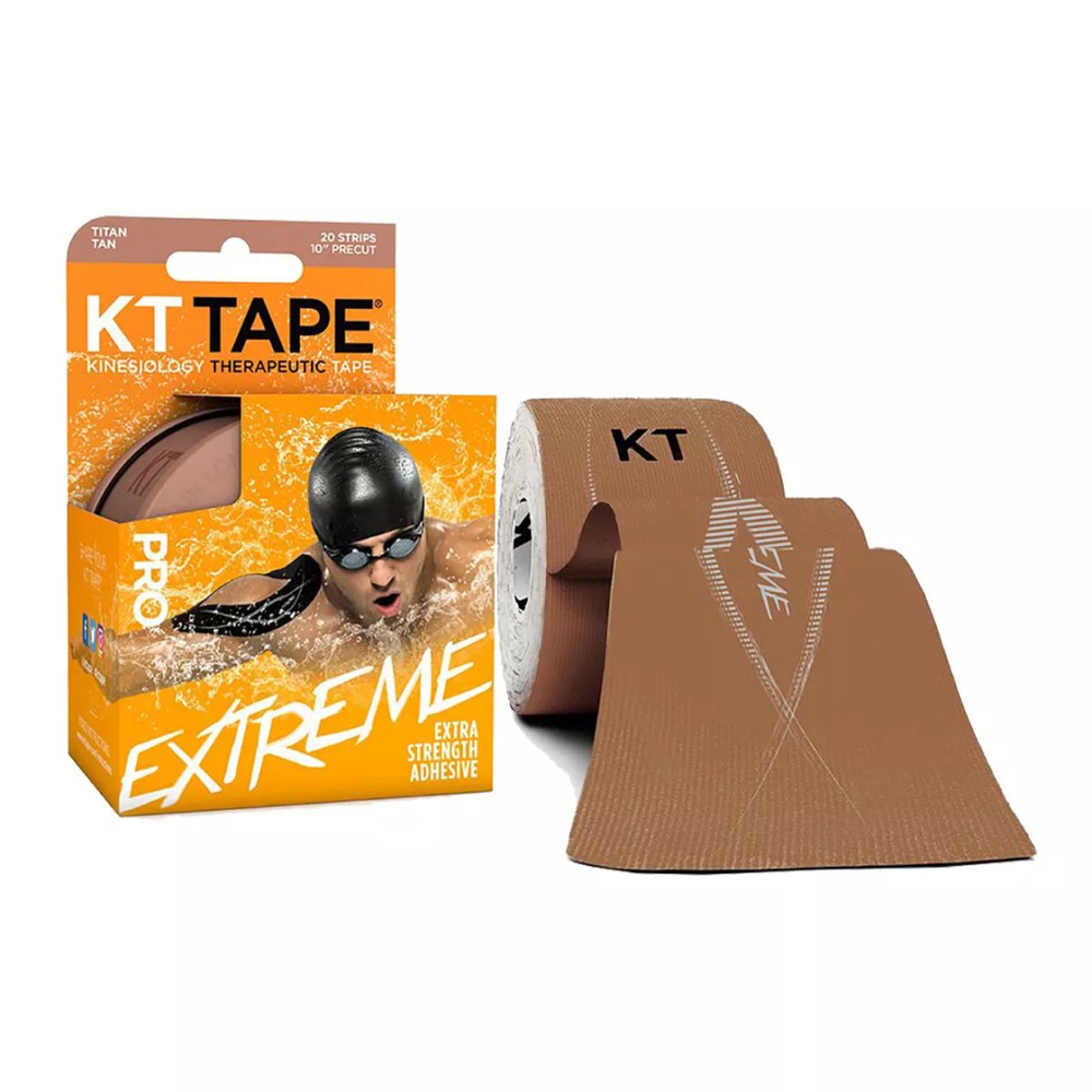 Кинезиотейп KT Tape PRO Extreme,Синтетическая основа,20 полосок 25х5см преднарезанный цвет Titan Tan