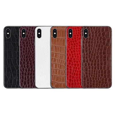 Наклейка из экокожи для iPhone XS Max, 011062 Бордовый