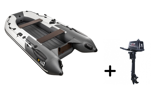 Ривьера 3200 НДНД компакт серый-графит + PARSUN T 5.0 BMS (комплект лодка + мотор)