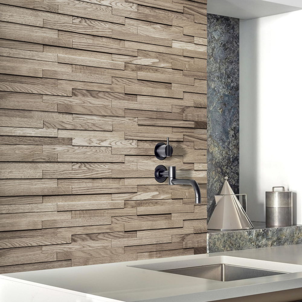 Деревянная мозаика для стен Wood Mosaic Астра Дуб