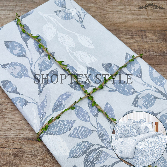 Бязь Премиум &quot;Серебряные листья&quot; | ш.220 см | 142 г/м² | хлопок-100%