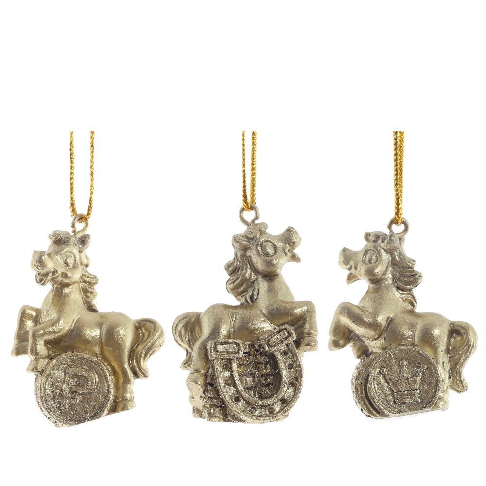 GAEM Фигурка декоративная подвесная "Лошадка", L3 W1,5 H4 см, 3в.