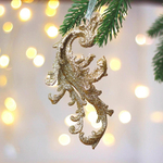 Подвеска «Зимние узоры» 7*13 см, темное золото