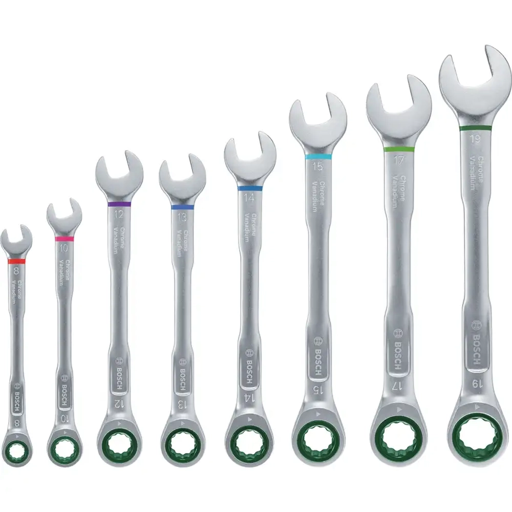 Набор комбинированных ключей с трещоткой 8 шт. BOSCH 1600A027PS