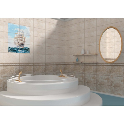 Панель ПВХ ВЕК фотопечать 3D матовая Старый город - Парусник-2 2700х500 мм