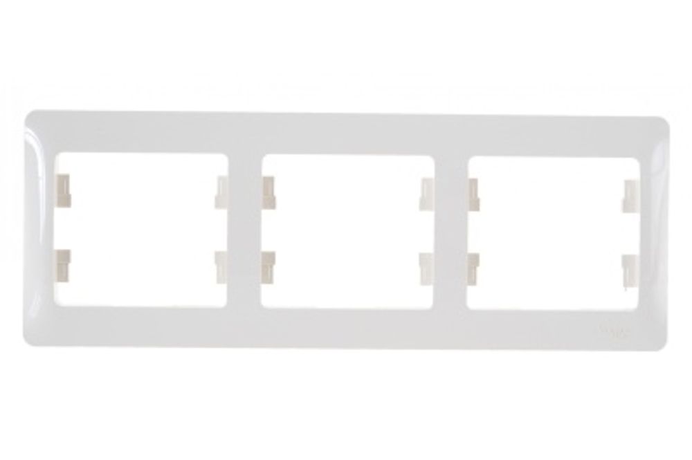 Рамка 3-ая Schneider Glossa горизонтальная бежевая