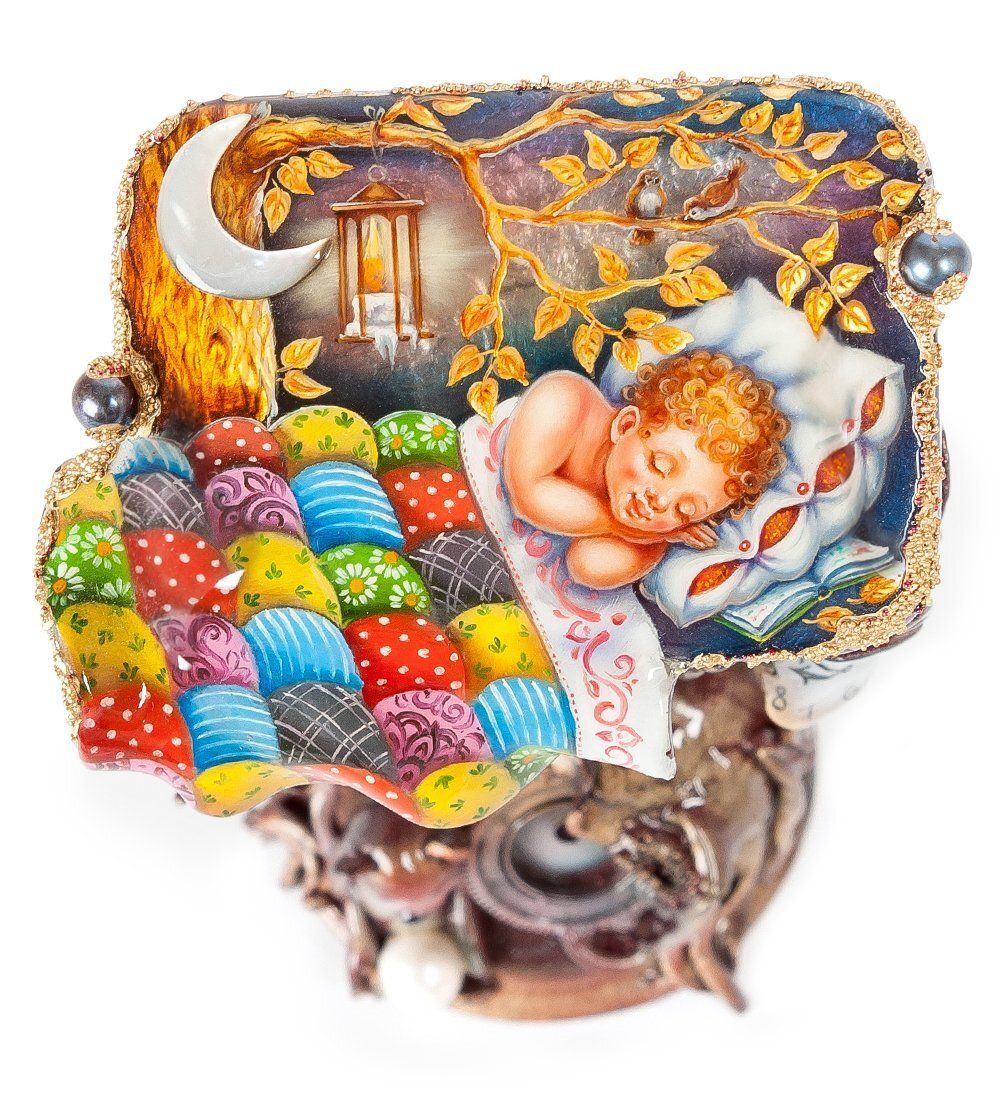 Народные промыслы ШК-50/10 Шкатулка «Колыбельная» Шеншин М.